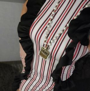 Unique Red White and Blue StripedStatement Dress.